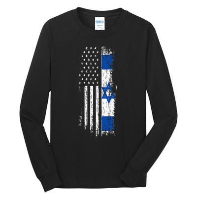 Israeli American Flag Pride Israel Usa Tall Long Sleeve T-Shirt