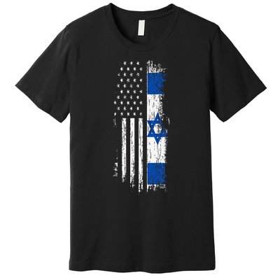 Israeli American Flag Pride Israel Usa Premium T-Shirt