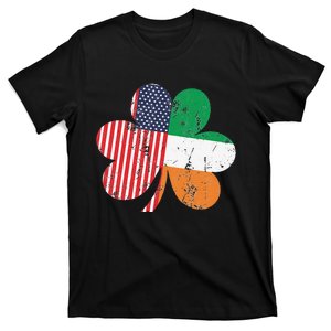 Irish American Flag Shamrock Saint Patrick's Day T-Shirt