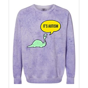 ItS Autism! Funny Dinosaur Autism Gift Colorblast Crewneck Sweatshirt