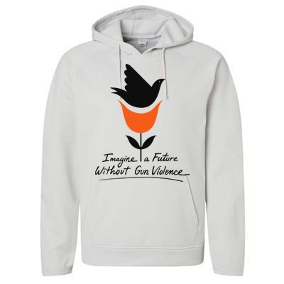 Imagine A Future Without Gun Violence Tee For Gun Control Performance Fleece Hoodie