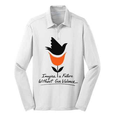 Imagine A Future Without Gun Violence Tee For Gun Control Silk Touch Performance Long Sleeve Polo