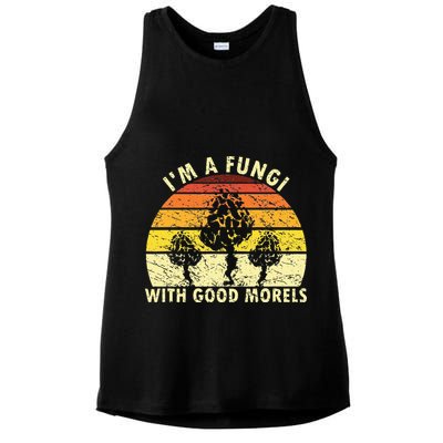 I'm A Fungi Funny Mushroom Foraging Retro FungiHunter Ladies PosiCharge Tri-Blend Wicking Tank