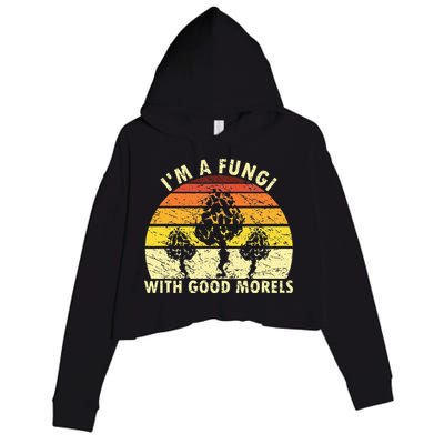 I'm A Fungi Funny Mushroom Foraging Retro FungiHunter Crop Fleece Hoodie