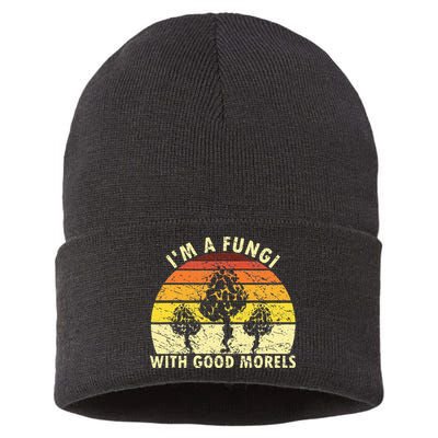 I'm A Fungi Funny Mushroom Foraging Retro FungiHunter Sustainable Knit Beanie
