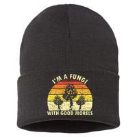 I'm A Fungi Funny Mushroom Foraging Retro FungiHunter Sustainable Knit Beanie