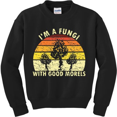 I'm A Fungi Funny Mushroom Foraging Retro FungiHunter Kids Sweatshirt