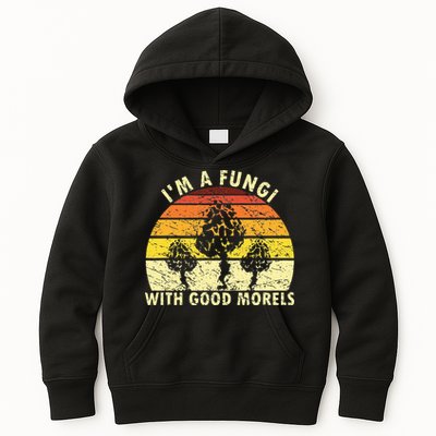 I'm A Fungi Funny Mushroom Foraging Retro FungiHunter Kids Hoodie