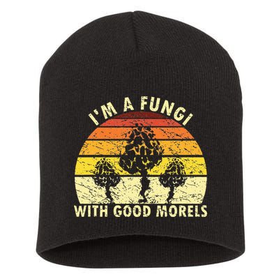 I'm A Fungi Funny Mushroom Foraging Retro FungiHunter Short Acrylic Beanie