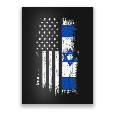 Israeli American Flag Pride Israel USA Patriotic Pride Poster