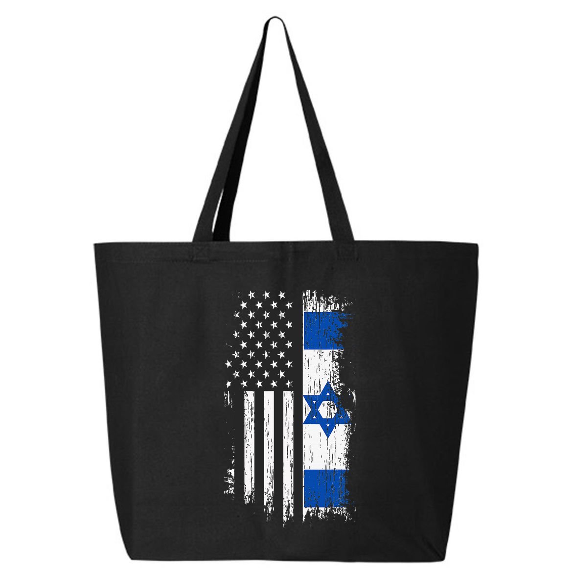 Israeli American Flag Pride Israel USA Patriotic Pride 25L Jumbo Tote