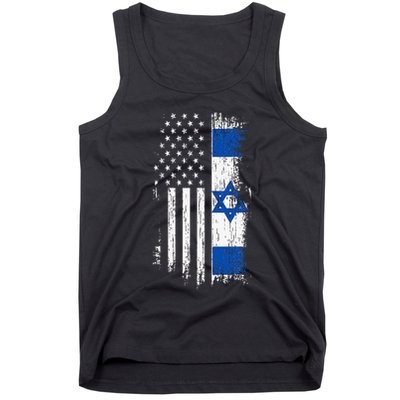 Israeli American Flag Pride Israel USA Patriotic Pride Tank Top