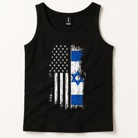 Israeli American Flag Pride Israel USA Patriotic Pride Tank Top
