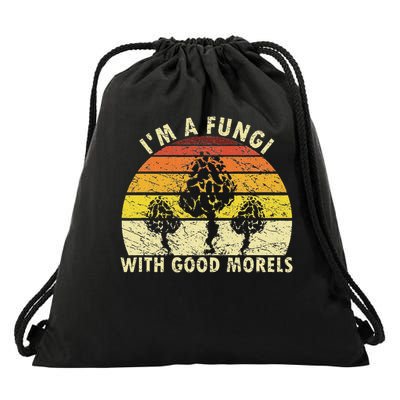 I'm A Fungi Funny Mushroom Foraging Retro Fungi Hunter Drawstring Bag