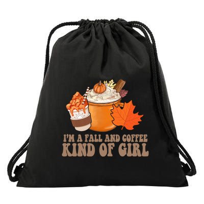 Im A Fall And Coffee Kind Of Girl Cute Drawstring Bag