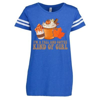 Im A Fall And Coffee Kind Of Girl Cute Enza Ladies Jersey Football T-Shirt