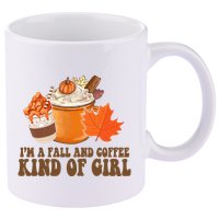 Im A Fall And Coffee Kind Of Girl Cute 11oz C Handle Ceramic Mug