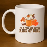 Im A Fall And Coffee Kind Of Girl Cute 11oz C Handle Ceramic Mug