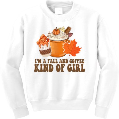 Im A Fall And Coffee Kind Of Girl Cute Kids Sweatshirt