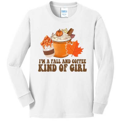 Im A Fall And Coffee Kind Of Girl Cute Kids Long Sleeve Shirt