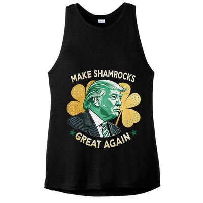 Irish American Funny Make St. Patrick’S Day Great Again Ladies PosiCharge Tri-Blend Wicking Tank