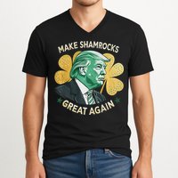 Irish American Funny Make St. Patrick’S Day Great Again V-Neck T-Shirt