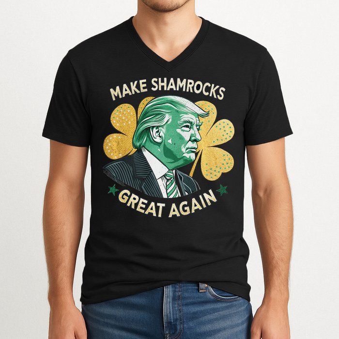 Irish American Funny Make St. Patrick’S Day Great Again V-Neck T-Shirt