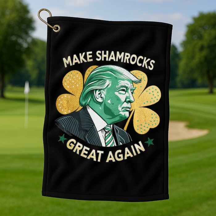 Irish American Funny Make St. Patrick’S Day Great Again Golf Towel