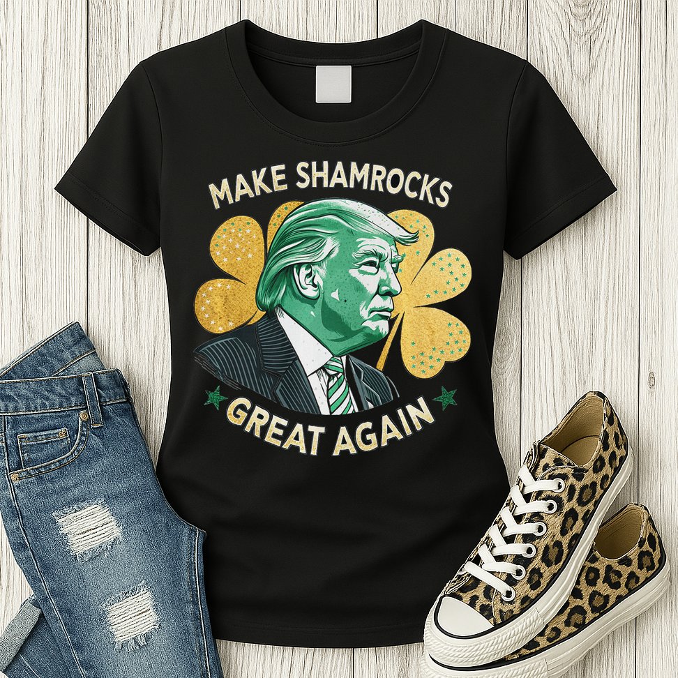 Irish American Funny Make St. Patrick’S Day Great Again Womens T-Shirt