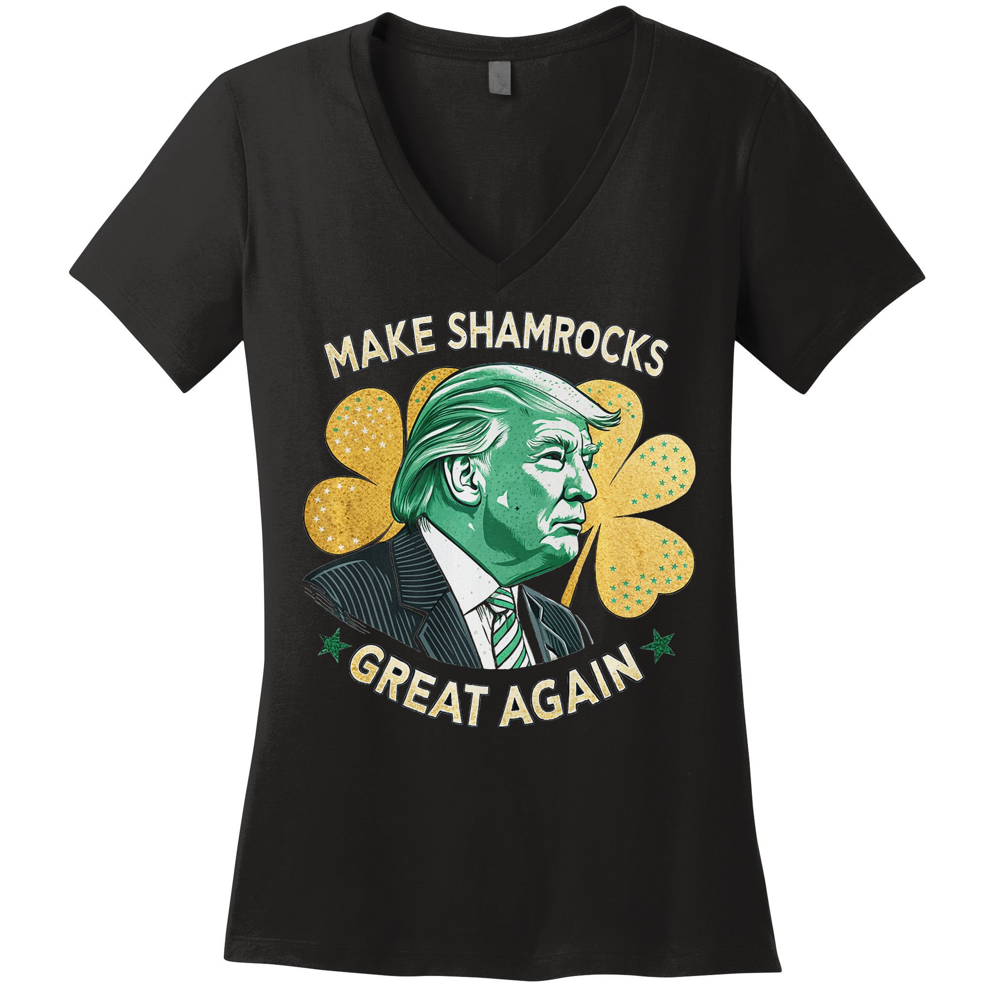 Irish American Funny Make St. Patrick’S Day Great Again Women's V-Neck T-Shirt
