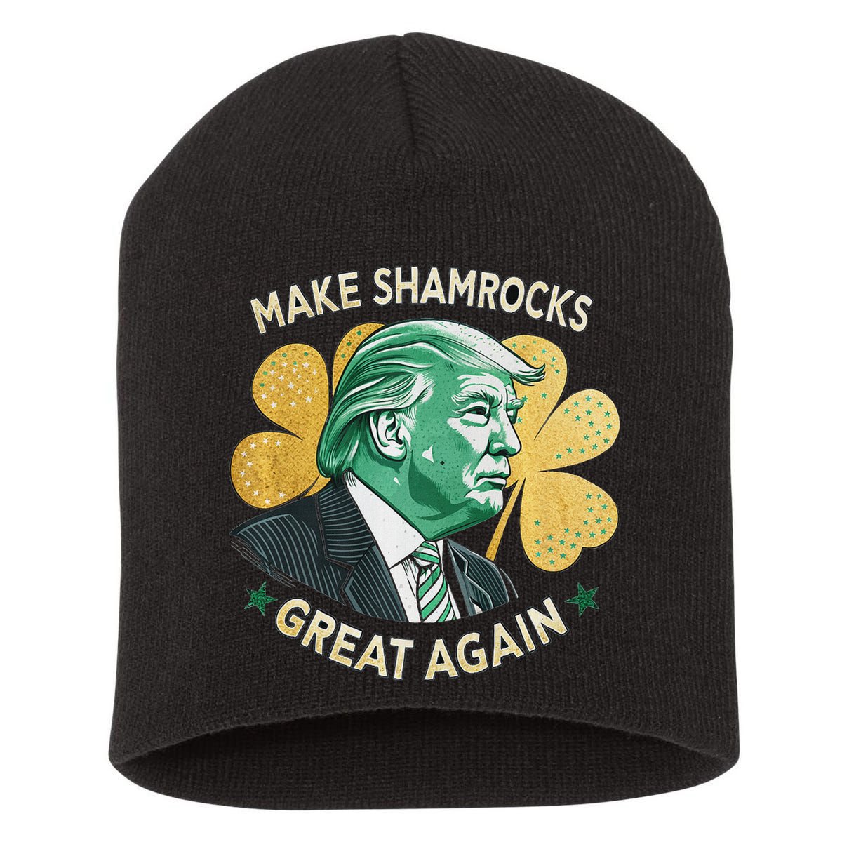 Irish American Funny Make St. Patrick’S Day Great Again Short Acrylic Beanie