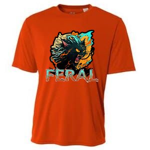 I Am Feral Cat Orange And Yellow Cooling Performance Crew T-Shirt