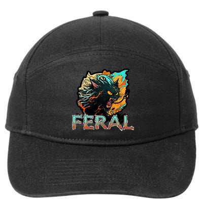 I Am Feral Cat Orange And Yellow 7-Panel Snapback Hat