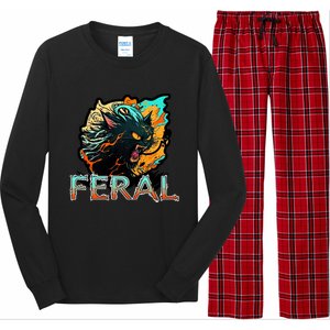 I Am Feral Cat Orange And Yellow Long Sleeve Pajama Set