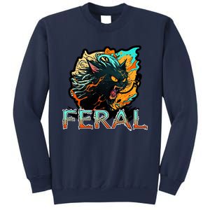 I Am Feral Cat Orange And Yellow Sweatshirt