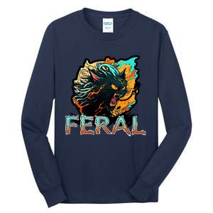 I Am Feral Cat Orange And Yellow Tall Long Sleeve T-Shirt