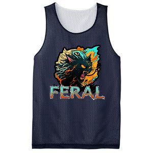 I Am Feral Cat Orange And Yellow Mesh Reversible Basketball Jersey Tank