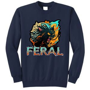 I Am Feral Cat Orange And Yellow Tall Sweatshirt