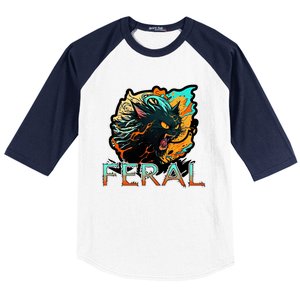 I Am Feral Cat Orange And Yellow Baseball Sleeve Shirt