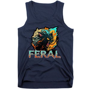 I Am Feral Cat Orange And Yellow Tank Top