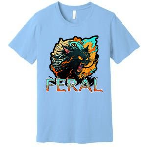 I Am Feral Cat Orange And Yellow Premium T-Shirt