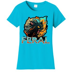 I Am Feral Cat Orange And Yellow Women's T-Shirt