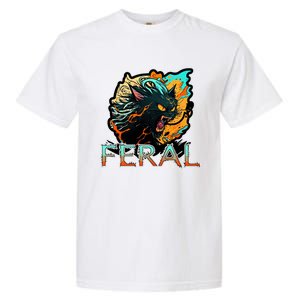 I Am Feral Cat Orange And Yellow Garment-Dyed Heavyweight T-Shirt