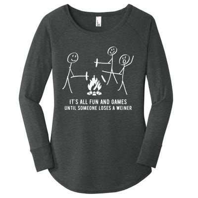 ItS All Fun And Games Until Someone Lose A Weiner Women's Perfect Tri Tunic Long Sleeve Shirt