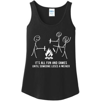 ItS All Fun And Games Until Someone Lose A Weiner Ladies Essential Tank