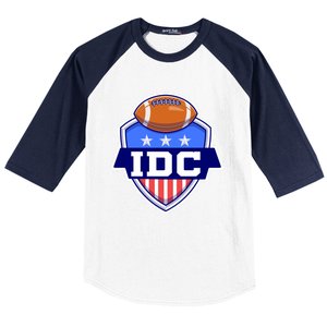 Idc American Football I Don't Care Football Lover Gift Baseball Sleeve Shirt