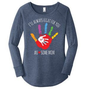 Ill Always Fight For You Ausome Mom Autism Awareness Women's Perfect Tri Tunic Long Sleeve Shirt