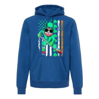 Irish American Flag Hockey St Patrick's Day Gift Premium Hoodie