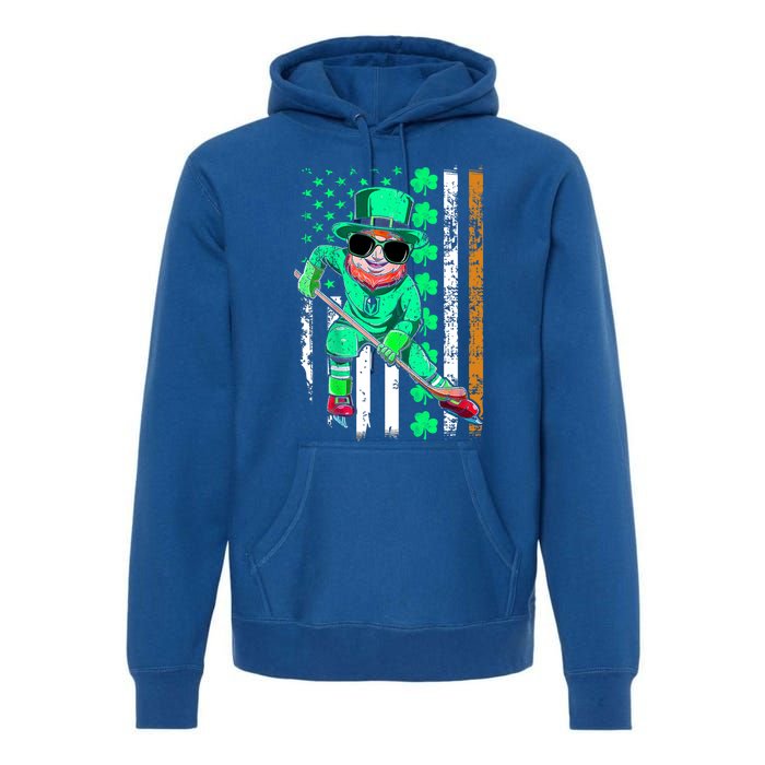 Irish American Flag Hockey St Patrick's Day Gift Premium Hoodie