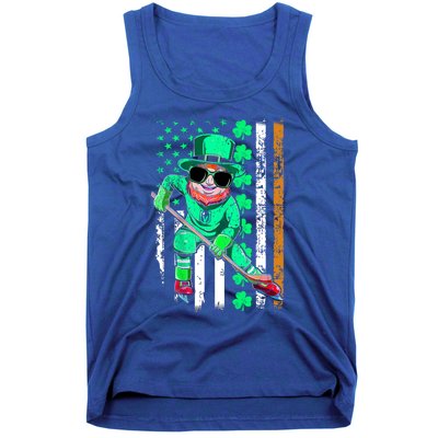 Irish American Flag Hockey St Patrick's Day Gift Tank Top